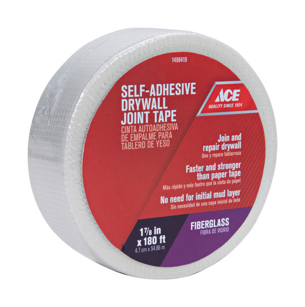 Ace Drywall Joint Tape Fiberglass Mesh Self Adhesive 1-7/8 in. W x 180 ft. L(281568) Ace Drywall Joint Tape Fiberglass Mesh Self Adhesive 1-7/8 in. W x 180 ft. L(281568)