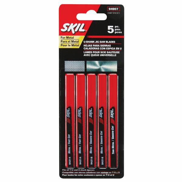 Skil 94907 Jig Saw Blade Set for Fast and Smooth Cutting in Metal, 5 Piece