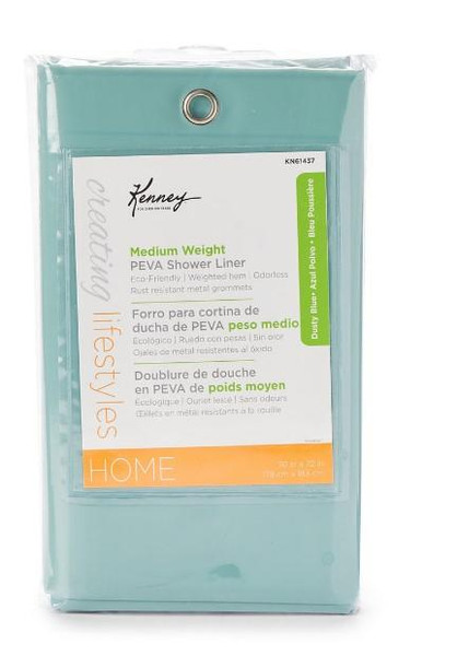 Dusty Blue Medium-Weight Microban PEVA Shower Liner Dusty Blue Medium-Weight Microban PEVA Shower Liner