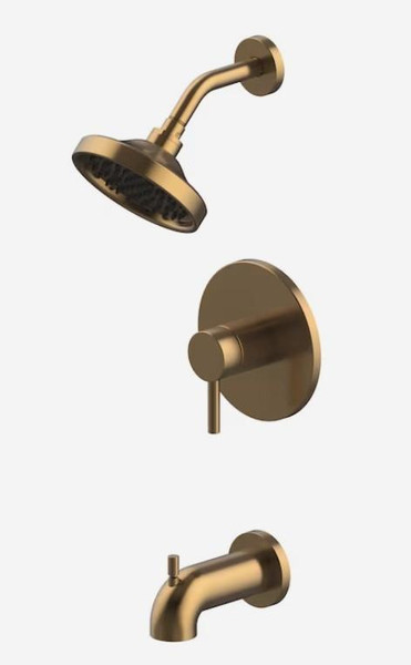 allen + roth Harlow Brushed Bronze 1-handle Single Function Round Bathtub and Shower Faucet Valve Included allen + roth Harlow Brushed Bronze 1-handle Single Function Round Bathtub and Shower Faucet Valve Included
