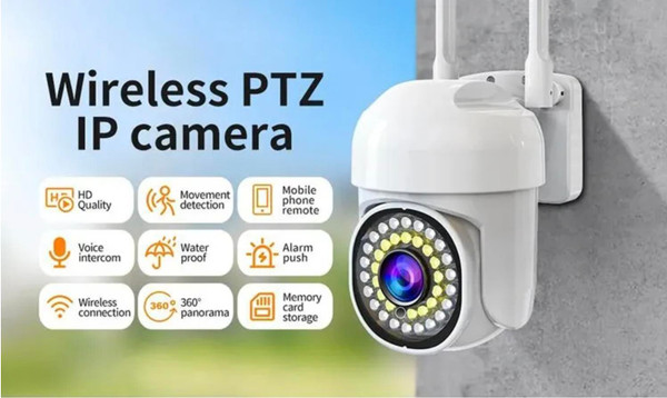 Wifi Security Outdoor Waterproof PTZ Auto Tracking Audio CCTV Surveillance 1080P 360 IP Cameras