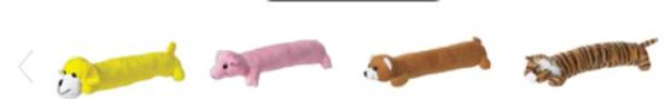 Bow Wow Value Plush Dog Toy With Squeaker Squeaky 12" L Assorted Colors