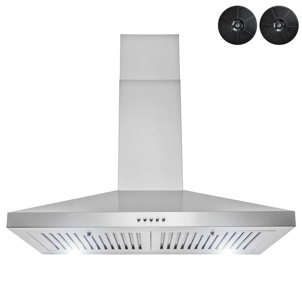 Akdy 30-in Stainless Steel Convertible Wall-Mounted Range Hood With Charcoal Filter Included RH0473 Akdy 30-in Stainless Steel Convertible Wall-Mounted Range Hood With Charcoal Filter Included RH0473