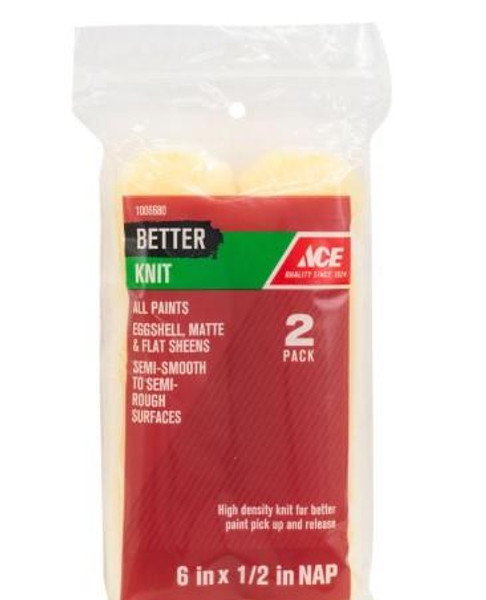 Better Knit 6 in. W X 1/2 in. S Mini Paint Roller Cover 2 pk