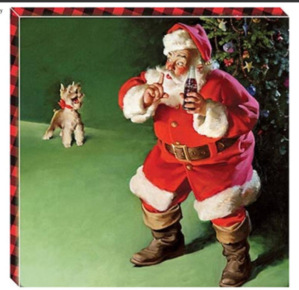 Coca-Cola 14 in. H X 0.5 in. W X 14 in. L Wood Canvas Sign