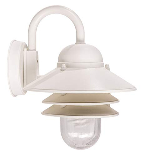 Portfolio 13-in H White Outdoor Wall Light Portfolio 13-in H White Outdoor Wall Light