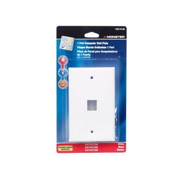 Monster Cable Multi-Media Keystone Wall Plate 1 Port White
