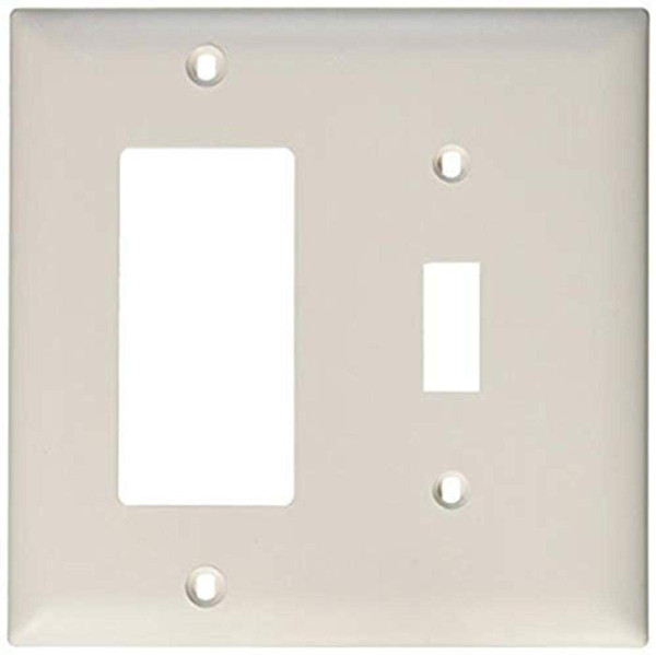 PASS & SEYMOUR TP126WCC12 2 Gang 1 Decorator Opening Nylon Wall Plate, White