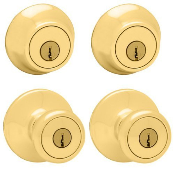 Optimized Title Kwikset Tylo Entry Knob & Single‑Cylinder Deadbolt Combo – Bright/Polished Brass, Both Keyed Alike, Adjustable Latch (2-3/8"–2-3/4"), Microban Antimicrobial, Grade 3 – Model 92420‑031 Optimized Title Kwikset Tylo Entry Knob & Single‑Cylinder Deadbolt Combo – Bright/Polished Brass, Both Keyed Alike, Adjustable Latch (2-3/8"–2-3/4"), Microban Antimicrobial, Grade 3 – Model 92420‑031