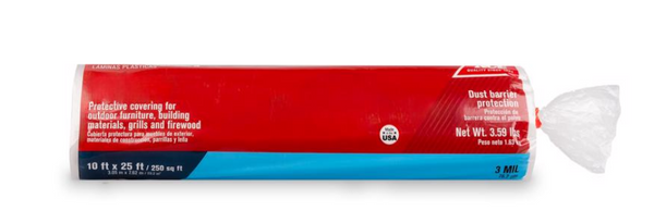 Ace Plastic Sheeting 3 mil X 10 ft. W X 25 ft. L Polyethylene Clear Ace Plastic Sheeting 3 mil X 10 ft. W X 25 ft. L Polyethylene Clear