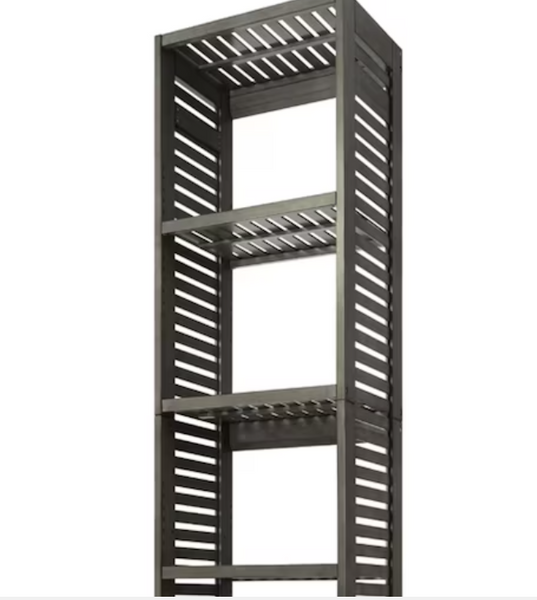 allen + roth 24-in W x 16-in D x 76-in H Antique Gray Ventilated Wood Closet Tower