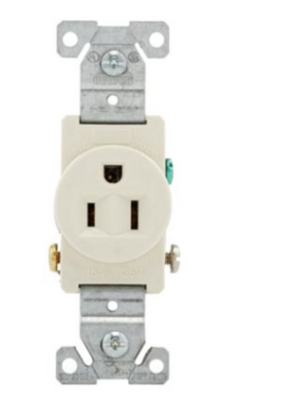 Eaton Wiring 15 Amp 2P3W Single Receptacle, Commercial Grade, Light Almond Eaton Wiring 15 Amp 2P3W Single Receptacle, Commercial Grade, Light Almond