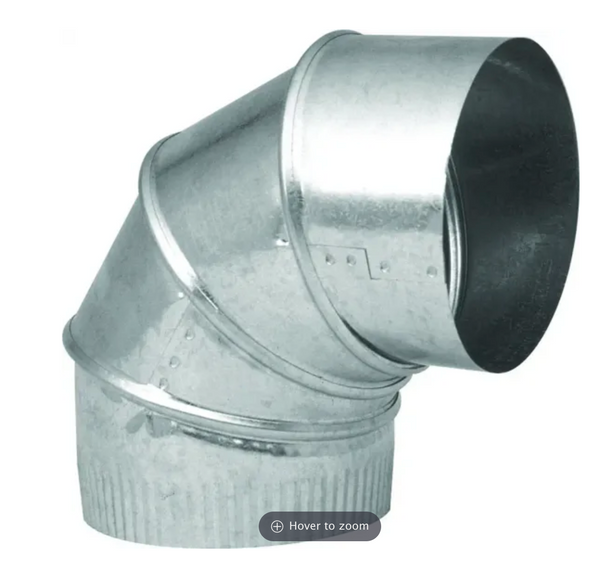 Imperial 5 in. D X 5 in. D Adjustable 90 deg Galvanized Steel Furnace Pipe Elbow