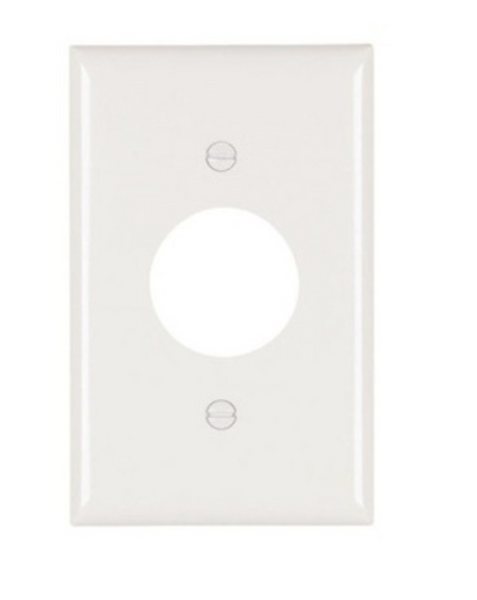 Single Receptacle Wallplate, 1-Gang, Nylon, White