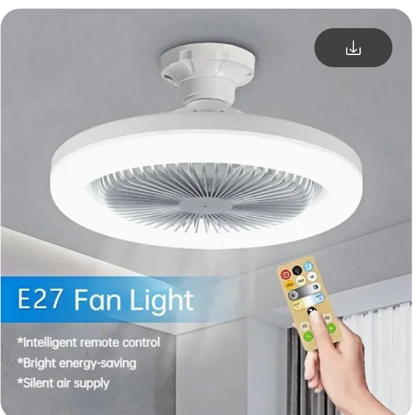 0W Ceiling Fan Led Light E27 Socket Fan With Smart Remote Control 1000Lm 5000K Bulb Fan Lamp For Bedroom Living Room 0W Ceiling Fan Led Light E27 Socket Fan With Smart Remote Control 1000Lm 5000K Bulb Fan Lamp For Bedroom Living Room