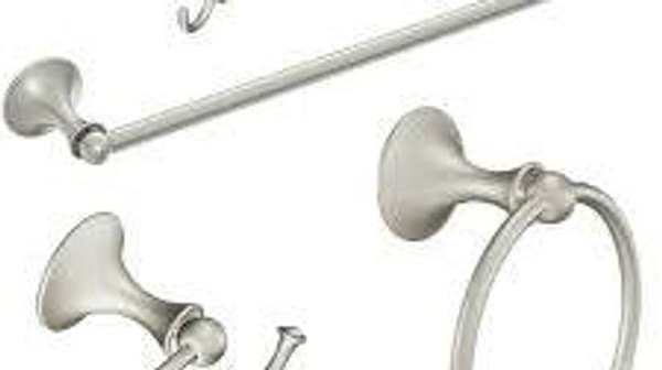 Moen Lounge 4-Piece Acessory Kit, Brushed Nickel, Moen Lounge 4-Piece Acessory Kit, Brushed Nickel,