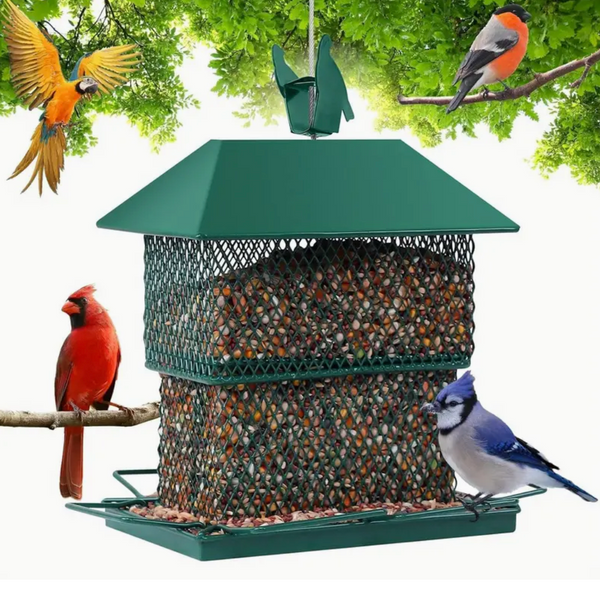 Metal Bird Feeder for Outside Squirrel Proof Wild Bird Feeder Outdoor Hanging Cardinal Feeder Retractablewith 4.4 lb Seed Capacity for Finch, Sparrow, Blue Jay (Green) Metal Bird Feeder for Outside Squirrel Proof Wild Bird Feeder Outdoor Hanging Cardinal Feeder Retractablewith 4.4 lb Seed Capacity for Finch, Sparrow, Blue Jay (Green)