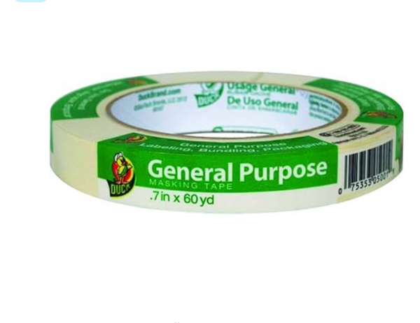 Duck 240349 0.70 in. x 60 yd General Use Masking Tape - Pack of 24