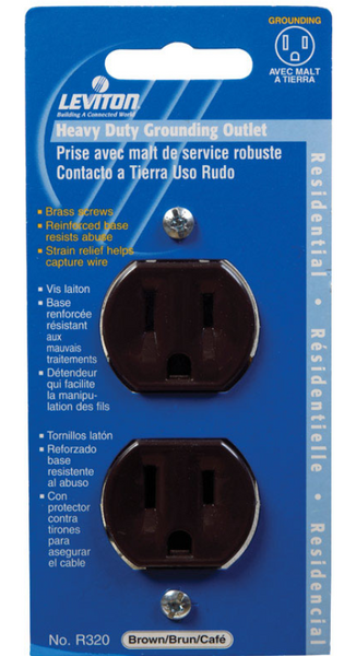 Leviton 15 amps 125 V Duplex Brown Outlet Leviton 15 amps 125 V Duplex Brown Outlet
