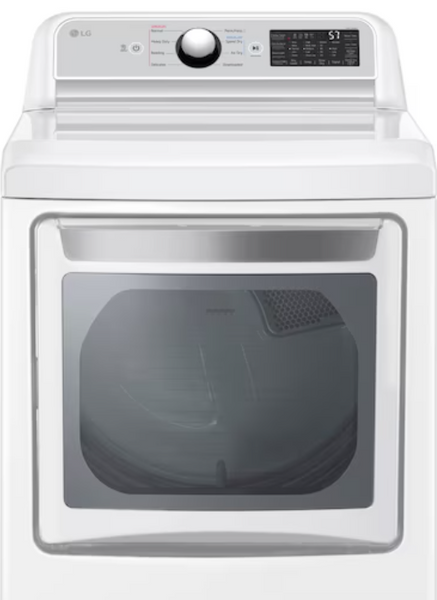 LG EasyLoad 7.3-cu ft Smart Electric Dryer (White)