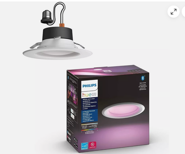 Philips Hue White and color Ambiance Smart Retrofit Recessed Downlight 4"(BOX DAMAGE)
