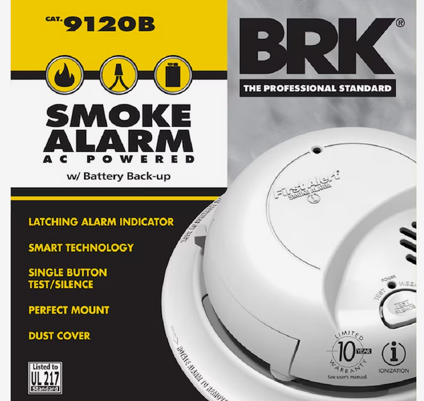 First Alert BRK Hardwired Ionization Sensor Smoke Detector