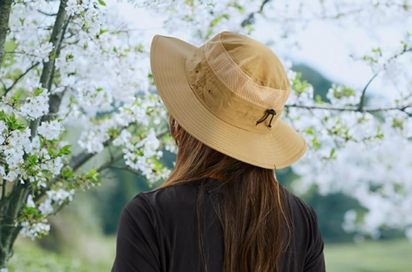 Dark Khaki Sun Hats for Men Women Boonie Hat Foldable Fishing Hat UPF 50+ Bucket Hat for Fishing Hiking Garden Safari Beach