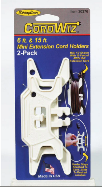 The CordWiz line of extension cord holders are designed to help you store, dispense and utilize your cords and cables more efficiently. They are formed from heavy duty plastic, some with rotating handles to simplify winding and releasing the cord. The CordWiz line of extension cord holders are designed to help you store, dispense and utilize your cords and cables more efficiently. They are formed from heavy duty plastic, some with rotating handles to simplify winding and releasing the cord.