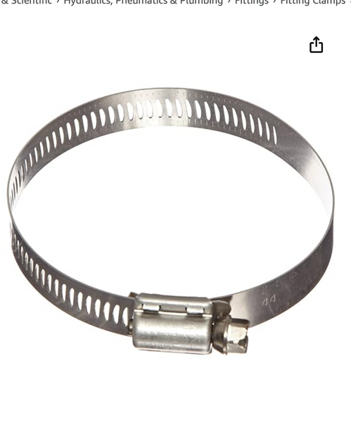 Breeze - 63044H Power-Seal Stainless Steel Hose Clamp, Worm-Drive, SAE Size 44, 2-5/16" to 3-1/4" Diameter Range, 1/2" Bandwidth