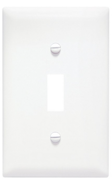 White 1 gang Plastic Toggle Wall Plate 10 pk