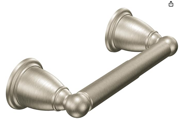 Paper Holder Bn
COORDINATING COLLECTION: Coordinates with other faucets and accessories in the Brantford Collection
PEACE-OF-MIND: The toilet paper holder wall mount designed to provide a hassle-free installation
WARM AND INVITING: The brushed nickel toilet paper holder provides a lightly brushed, warm-gray metallic look
SPRING-LOADED: Spring-loaded design for easy toilet paper roll changes
CONSTRUCTION: The toilet roll holder is constructed of zinc
BUILT TO LAST: Backed by Moen's Limited Lifetime Warranty
BUILT TO LAST: Backed by Moen's Limited Lifetime Warranty Paper Holder Bn
COORDINATING COLLECTION: Coordinates with other faucets and accessories in the Brantford Collection
PEACE-OF-MIND: The toilet paper holder wall mount designed to provide a hassle-free installation
WARM AND INVITING: The brushed nickel toilet paper holder provides a lightly brushed, warm-gray metallic look
SPRING-LOADED: Spring-loaded design for easy toilet paper roll changes
CONSTRUCTION: The toilet roll holder is constructed of zinc
BUILT TO LAST: Backed by Moen's Limited Lifetime Warranty
BUILT TO LAST: Backed by Moen's Limited Lifetime Warranty