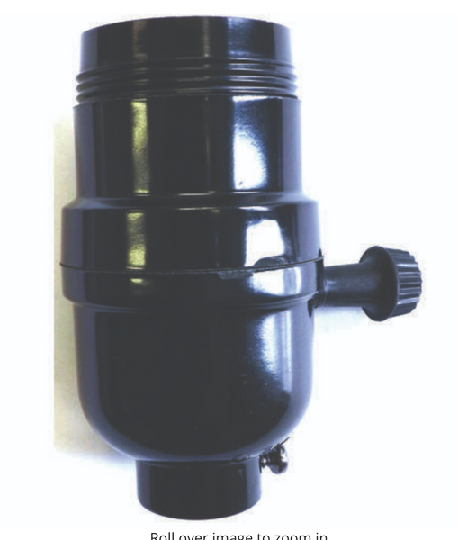 Jandorf 60545 On/Off Turn Knob Lamp Socket, 250 V, 250 W, Phenolic Housing Material, Black