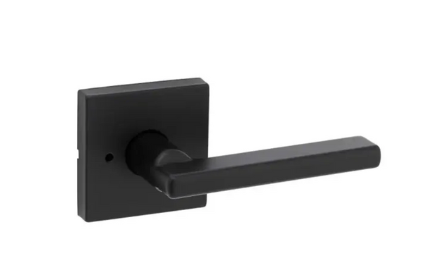 Designer style and high-level security with this Kwikset Signature Series (tm) product
Latch has three interchangeable faceplates, including round corner, square corner, and drive-in collar.
The locking mechanism functions by pressing the pushbutton on the interior of the lock
A fully reversible lever can be installed on both right-handed and left-handed doors.
Easily installs in minutes with just a screwdriver
Microban antimicrobial product protection keeps door hardware 99.9% cleaner than unprotected surfaces