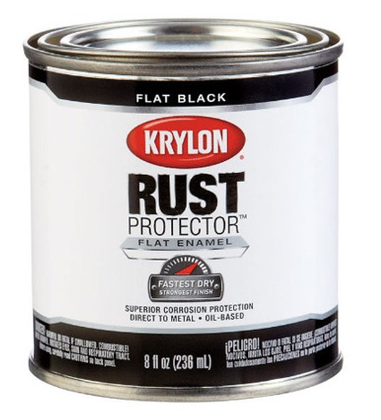 Krylon Rust Protector Indoor and Outdoor Flat Black Oil-Based Enamel Protective Paint 8 oz Krylon Rust Protector Indoor and Outdoor Flat Black Oil-Based Enamel Protective Paint 8 oz