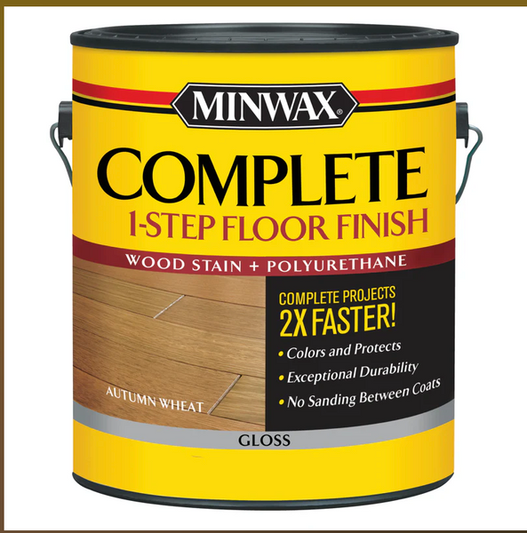 Minwax Complete Gloss Autumn Wheat Water-Based All-in-One Stain and Finish 1 gal. Minwax Complete Gloss Autumn Wheat Water-Based All-in-One Stain and Finish 1 gal.