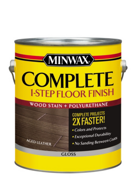 Minwax 672040000 Wood Floor Stain Complete 1-Step Floor Finish Gloss Aged Leather Water-Based 1 gal Aged Leather Minwax 672040000 Wood Floor Stain Complete 1-Step Floor Finish Gloss Aged Leather Water-Based 1 gal Aged Leather