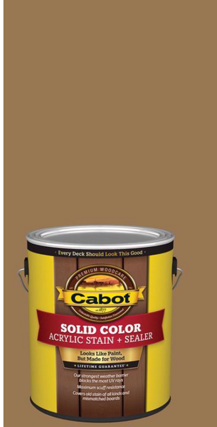 Cabot Solid Color Acrylic Stain & Sealer Solid New Cedar Acrylic Deck Stain 1 gal Cabot Solid Color Acrylic Stain & Sealer Solid New Cedar Acrylic Deck Stain 1 gal