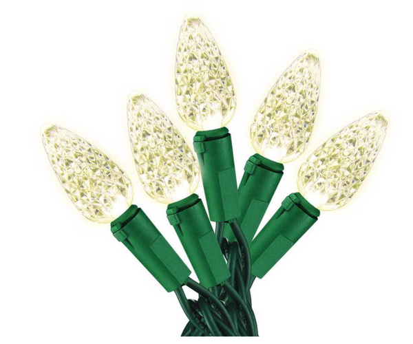 Gold LED C6 Warm White 100 ct String Christmas Lights 33