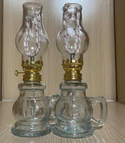 2-Pack Vintage-Style Glass Kerosene Lanterns