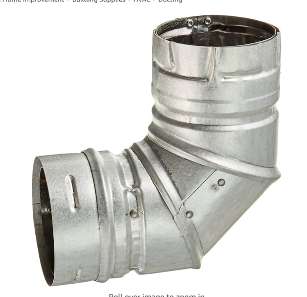 M&G DuraVent DURAVENT 3PVL-E90R 3" Vent 90 Degree Elbow, No Size, Silver
