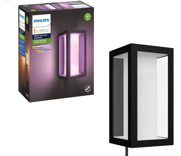 Philips Hue Matte Black Dusk to Dawn LED Smart-Enabled Wall Lantern