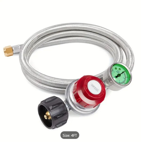 0-30 PSI Adjustable High Pressure Propane Regulator with Gauge,