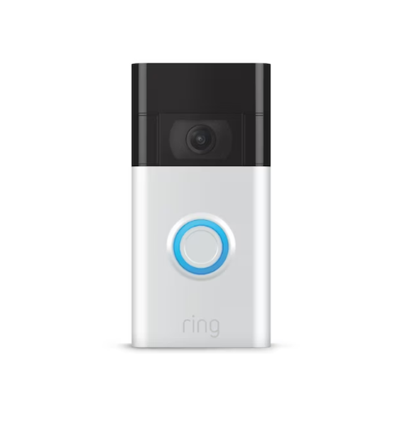 Ring Video Doorbell - Smart Wireless WiFi Doorbell Camera with Built-in Battery, 2-Way Talk, Night Vision, Satin Nickel