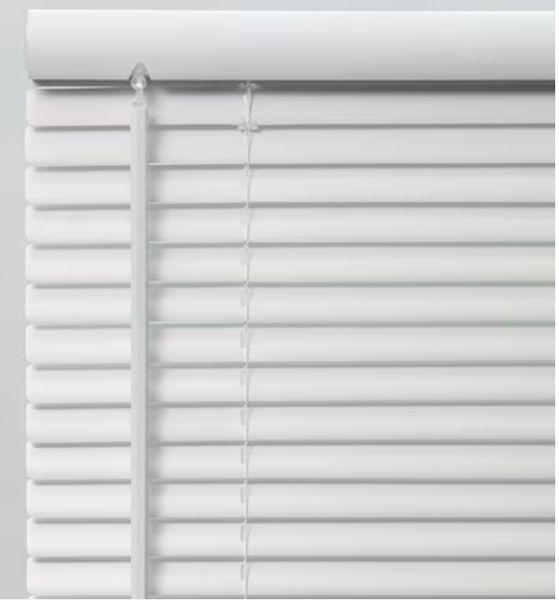 Project Source Light Filtering 1-in Slat Width 46-in x 64-in Cordless White Vinyl Light Filtering Mini-blinds