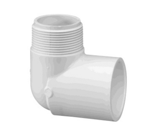 Lasco 410015-BC 410015BC Street Pipe Elbow, 1-1/2 in, MPT x Slip, 90 deg Angle, PVC, SCH 40 Schedule