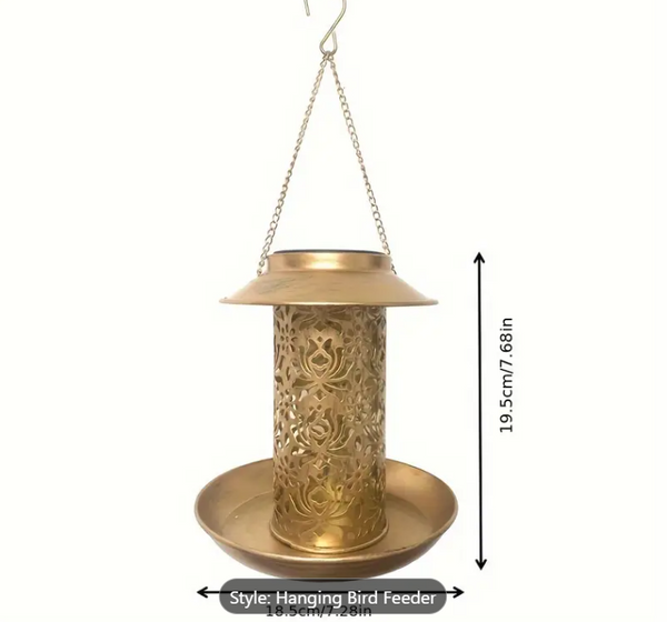 Solar-Powered Metal Bird Feeder