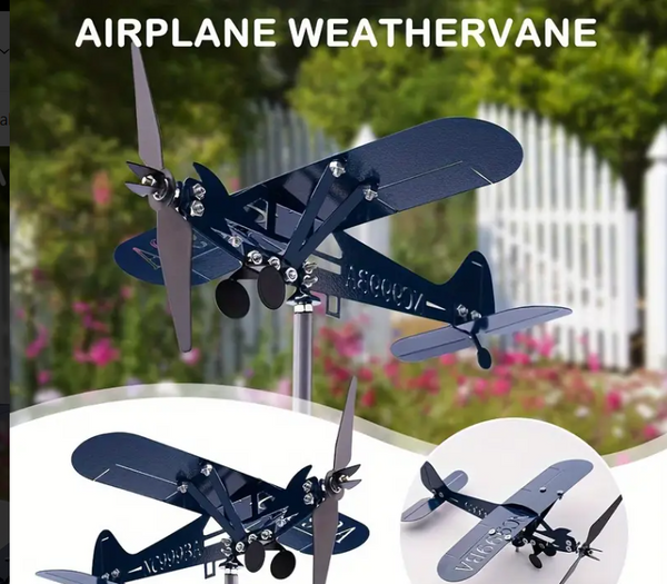 3D Piper J3 Cub Metal Airplane Weathervane - Wind Spinner