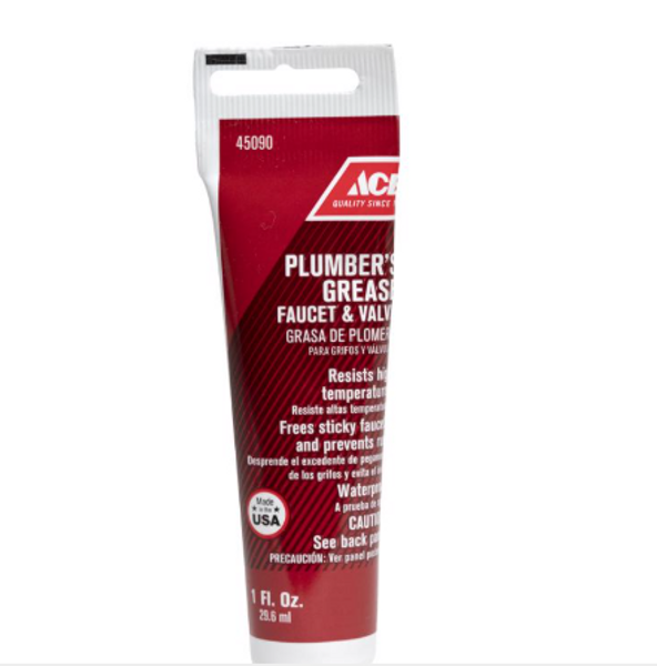 Ace Waterproof Plumber's Grease – 1 oz Tube, Faucet & Valve Lubricant, Plumbing Repair Essential Ace Waterproof Plumber's Grease – 1 oz Tube, Faucet & Valve Lubricant, Plumbing Repair Essential