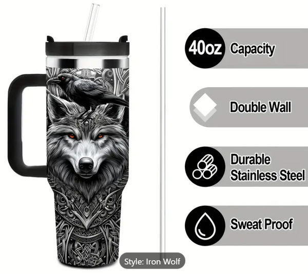 Steel Wolf Crow Water Cup Steel Wolf Crow Water Cup