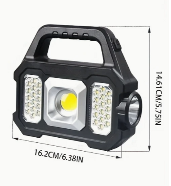 SUPER BRIGHT Solar Outdoor Work Light – High-Power 5000LM LED Flashlight | Long-Distance COB Searchlight | C-Type Rechargeable | Waterproof Camping, Emergency, Hunting Light